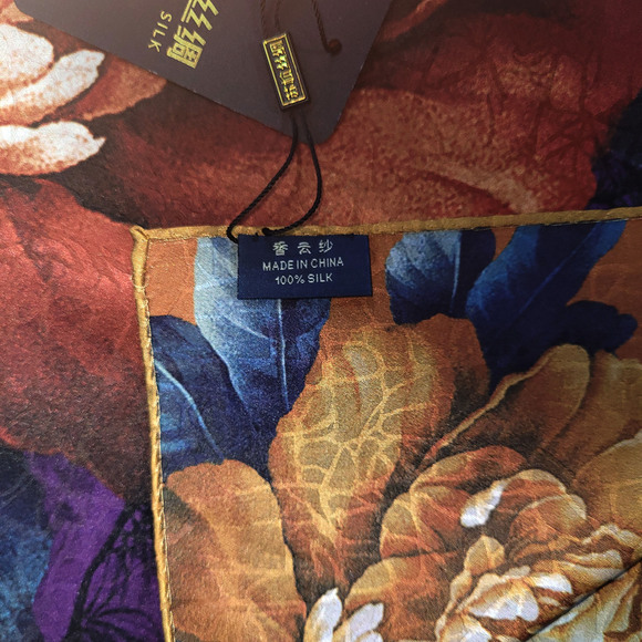 NWT Double-Sided Silk Scarf 27"x70" Long Rectangle Shawl Wrap 8693 - Picture 5 of 9